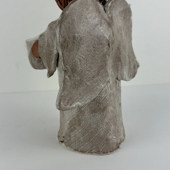 vintage clay pottery candle tealight holder angel choir folkart sculpture figure - Picture 8 of 15